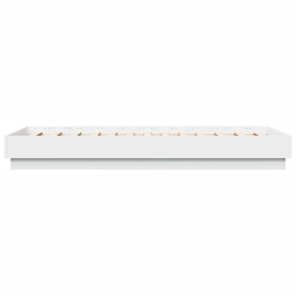 Weißes Bettgestell mit LED-Beleuchtung Virginie 90x190cm