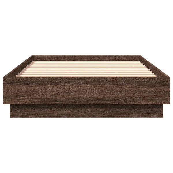 Bettgestell Russeiche LED-Beleuchtung Virginie 90x190cm