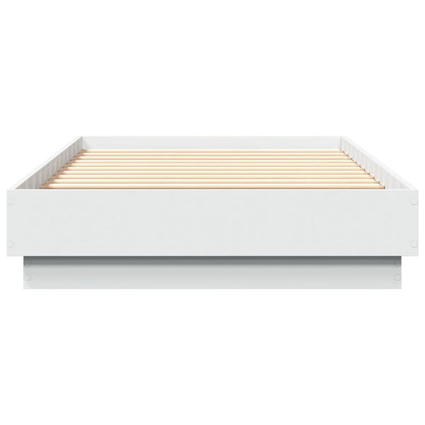 Weißes Bettgestell mit LED-Beleuchtung Virginie 75x190cm