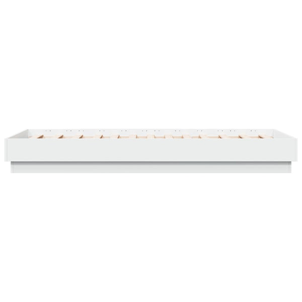Weißes Bettgestell mit LED-Beleuchtung Virginie 75x190cm