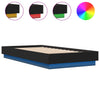 Schwarzes Bettgestell mit LED-Beleuchtung Virginie 75x190cm