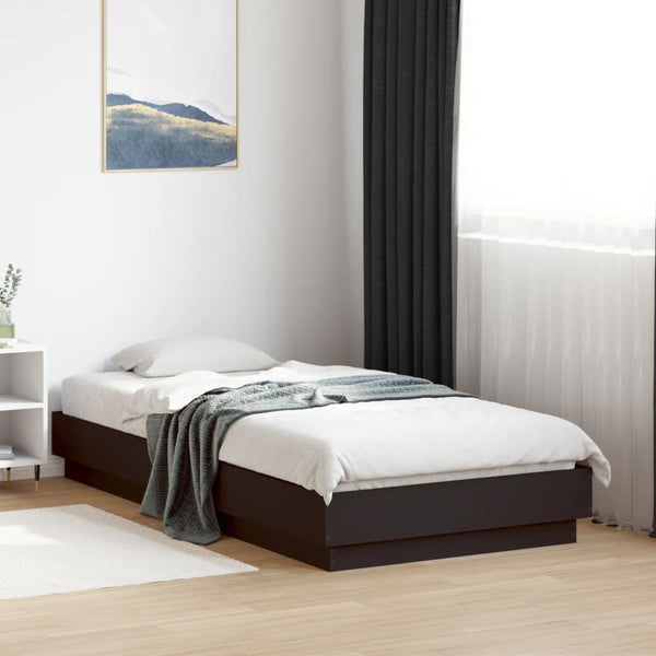 Schwarzes Bettgestell mit LED-Beleuchtung Virginie 75x190cm