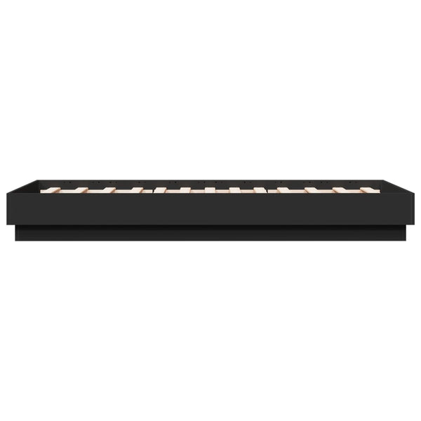Schwarzes Bettgestell mit LED-Beleuchtung Virginie 75x190cm