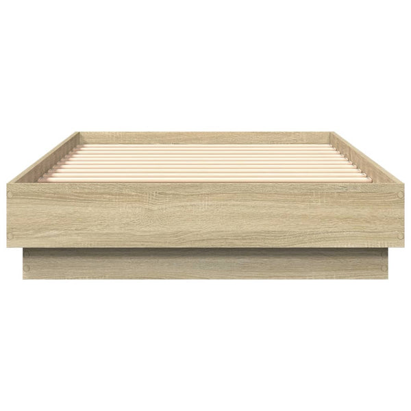 Sonoma-Eiche Bettrahmen mit LED-Beleuchtung Virginie 75x190cm