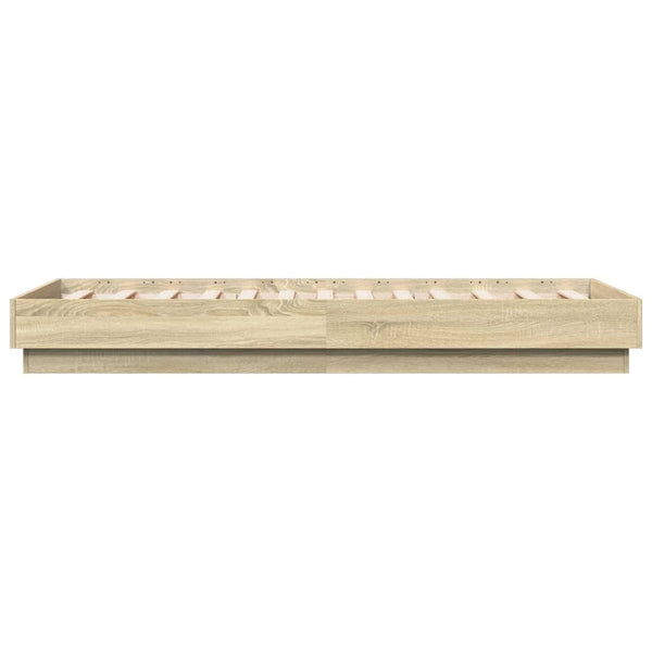 Sonoma-Eiche Bettrahmen mit LED-Beleuchtung Virginie 75x190cm