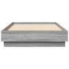 Graues Bettgestell mit LED-Beleuchtung Virginie 75x190cm
