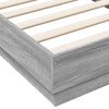 Graues Bettgestell mit LED-Beleuchtung Virginie 75x190cm