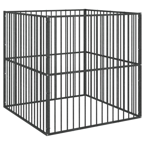 Hundezwinger Steliade, schwarz (4 Paneele, verzinkter Stahl)