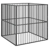 Hundezwinger Steliade, schwarz (4 Paneele, verzinkter Stahl)