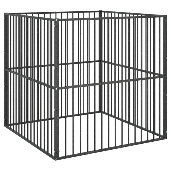 Hundezwinger Steliade, schwarz (4 Paneele, verzinkter Stahl)