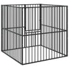 Schwarzer Hundekäfig Hermihe (4 Paneele aus verzinktem Stahl)