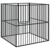 Schwarzer Hundekäfig Hermihe (4 Paneele aus verzinktem Stahl)