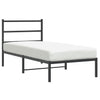 Schwarzes Metallbettgestell mit Kopfteil Mincu 90x190cm