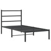 Schwarzes Metallbettgestell mit Kopfteil Mincu 90x190cm