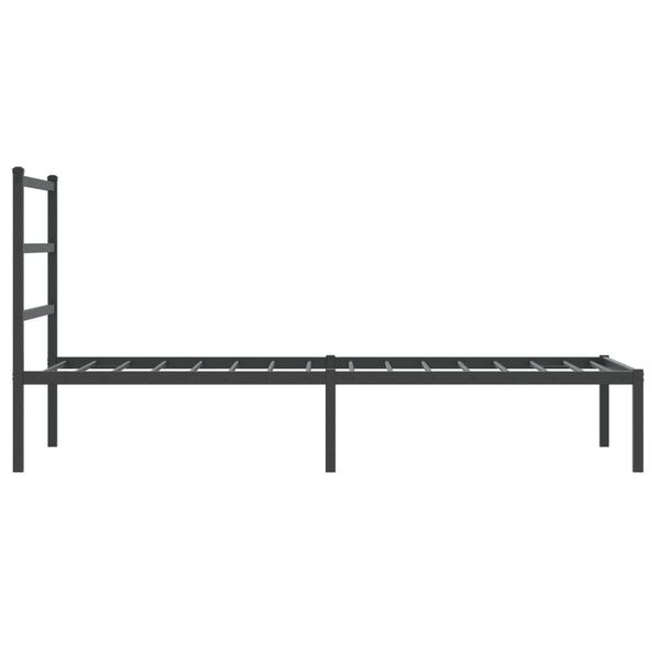 Schwarzes Metallbettgestell mit Kopfteil Mincu 90x190cm