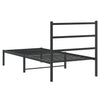 Schwarzes Metallbettgestell mit Kopfteil Mincu 90x190cm