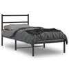 Schwarzes Metallbettgestell mit Kopfteil Mincu 90x190cm