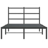Schwarzes Metallbettgestell mit Kopfteil Mincu 120x190cm