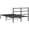 Schwarzes Metallbettgestell mit Kopfteil Mincu 120x190cm