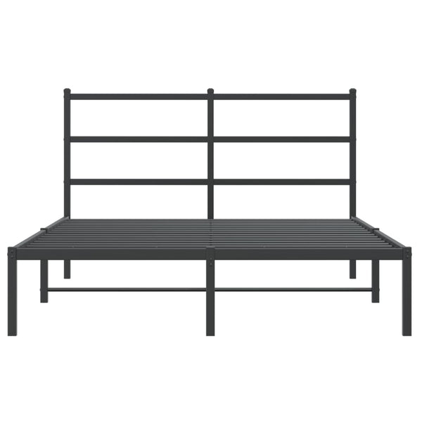 Schwarzer Metall-Bettrahmen mit Kopfteil Mincu 135x190cm