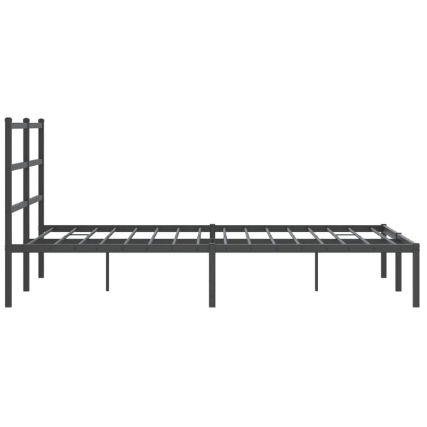 Schwarzer Metall-Bettrahmen mit Kopfteil Mincu 135x190cm