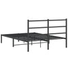 Schwarzer Metall-Bettrahmen mit Kopfteil Mincu 135x190cm