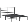 Schwarzes Metallbettgestell mit Kopfteil Mincu 140x200cm