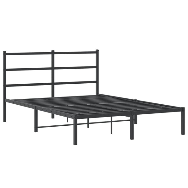 Schwarzes Metallbettgestell mit Kopfteil Mincu 140x200cm