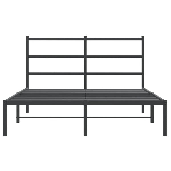 Schwarzes Metallbettgestell mit Kopfteil Mincu 140x200cm