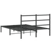Schwarzes Metallbettgestell mit Kopfteil Mincu 140x200cm