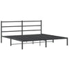 Schwarzes Metallbettgestell mit Kopfteil Mincu 193x203cm