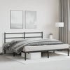 Schwarzes Metallbettgestell mit Kopfteil Mincu 193x203cm
