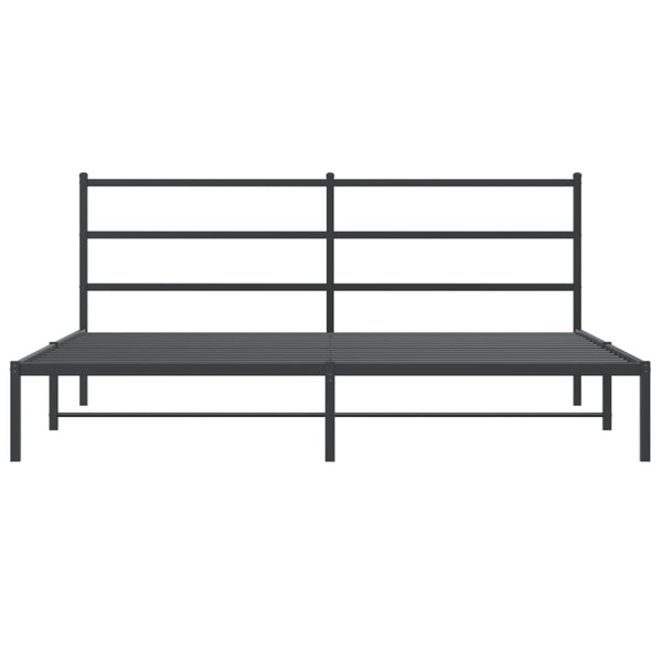 Schwarzes Metallbettgestell mit Kopfteil Mincu 193x203cm