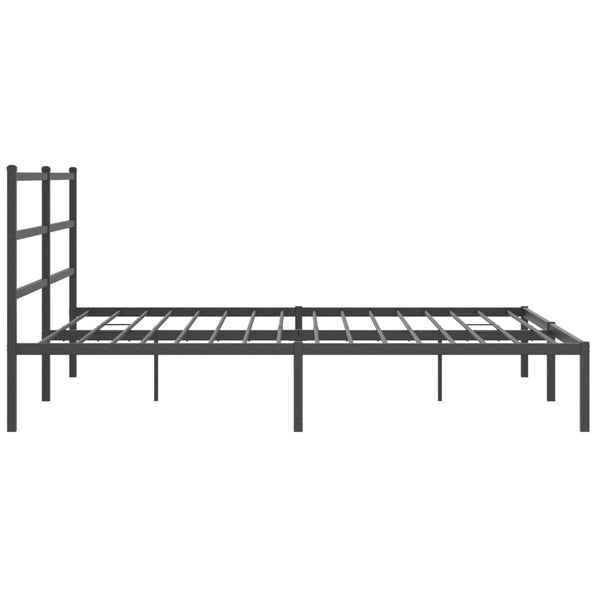 Schwarzes Metallbettgestell mit Kopfteil Mincu 193x203cm