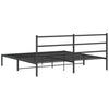 Schwarzes Metallbettgestell mit Kopfteil Mincu 193x203cm