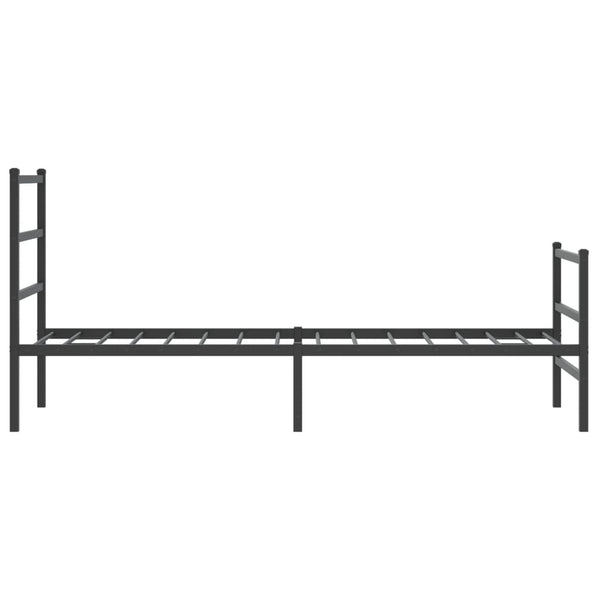 Musta metallinen sängynrunko päädyillä Mincu 80x200cm