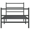Schwarzes Metallbettgestell mit Kopfteil Mincu 90x190cm