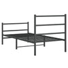 Schwarzes Metallbettgestell mit Kopfteil Mincu 90x190cm
