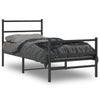 Schwarzes Metallbettgestell mit Kopfteil Mincu 90x190cm