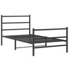 Schwarzes Metallbettgestell mit Kopfteil Mincu 107x203cm