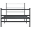 Schwarzes Metallbettgestell mit Kopfteil Mincu 107x203cm