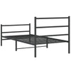 Schwarzes Metallbettgestell mit Kopfteil Mincu 107x203cm