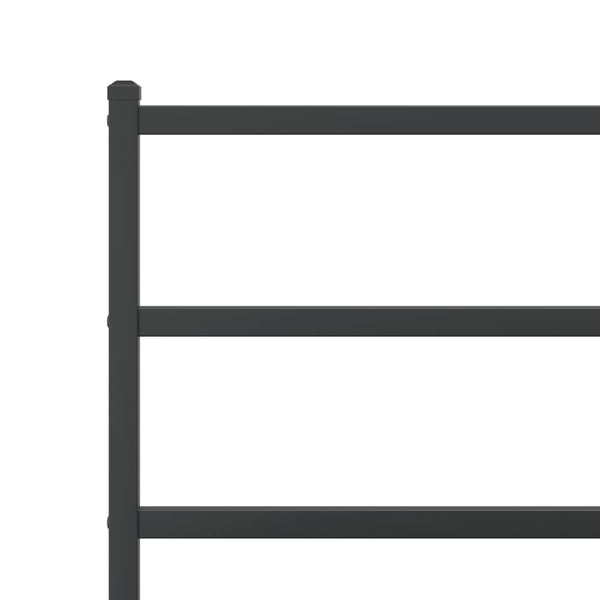 Schwarzes Metallbettgestell mit Kopfteil Mincu 107x203cm