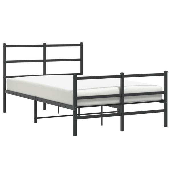 Schwarzer Metallbettrahmen mit Kopfteilen Mincu 120x200cm