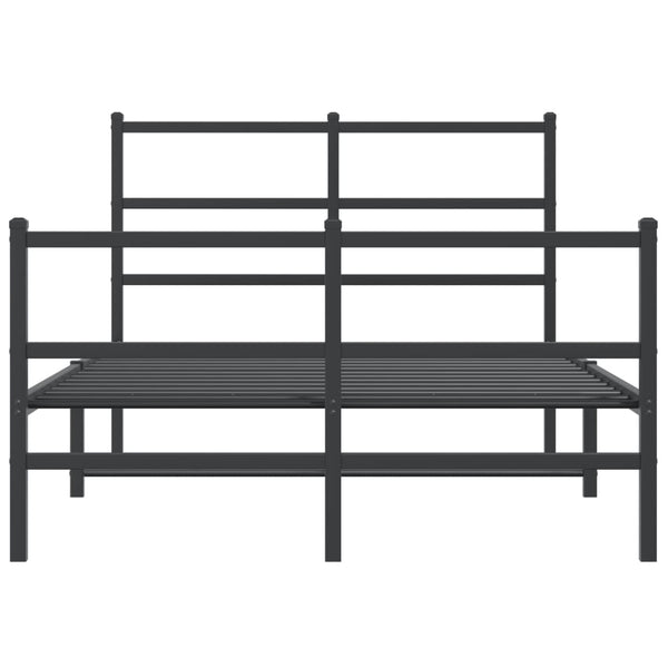 Schwarzer Metallbettrahmen mit Kopfteilen Mincu 120x200cm
