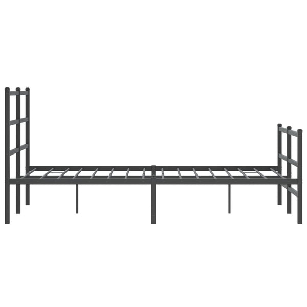 Schwarzer Metallbettrahmen mit Kopfteilen Mincu 120x200cm