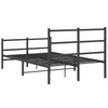 Schwarzer Metallbettrahmen mit Kopfteilen Mincu 120x200cm