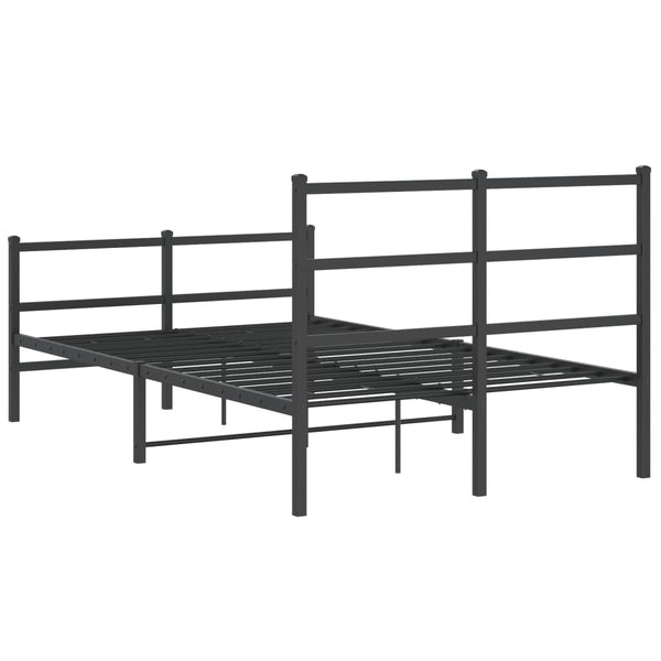 Schwarzer Metallbettrahmen mit Kopfteilen Mincu 120x200cm