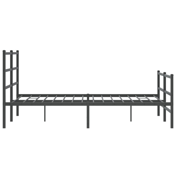 Schwarzer Metallbettrahmen Mincu mit Kopfteil und Fußteil 140x190 cm