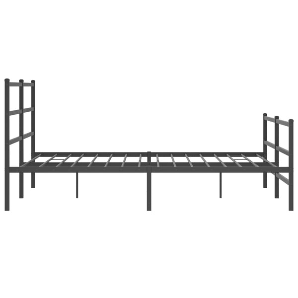 Schwarzes Metallbettgestell mit Kopfteil und Fußteil Mincu 150x200cm